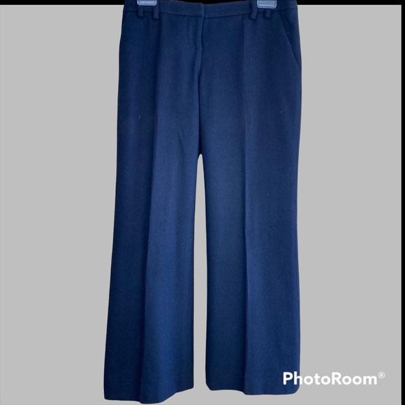 WALTER Wool Blend Straight Leg Dress Pants In Blue Size 2 - Picture 2 of 6